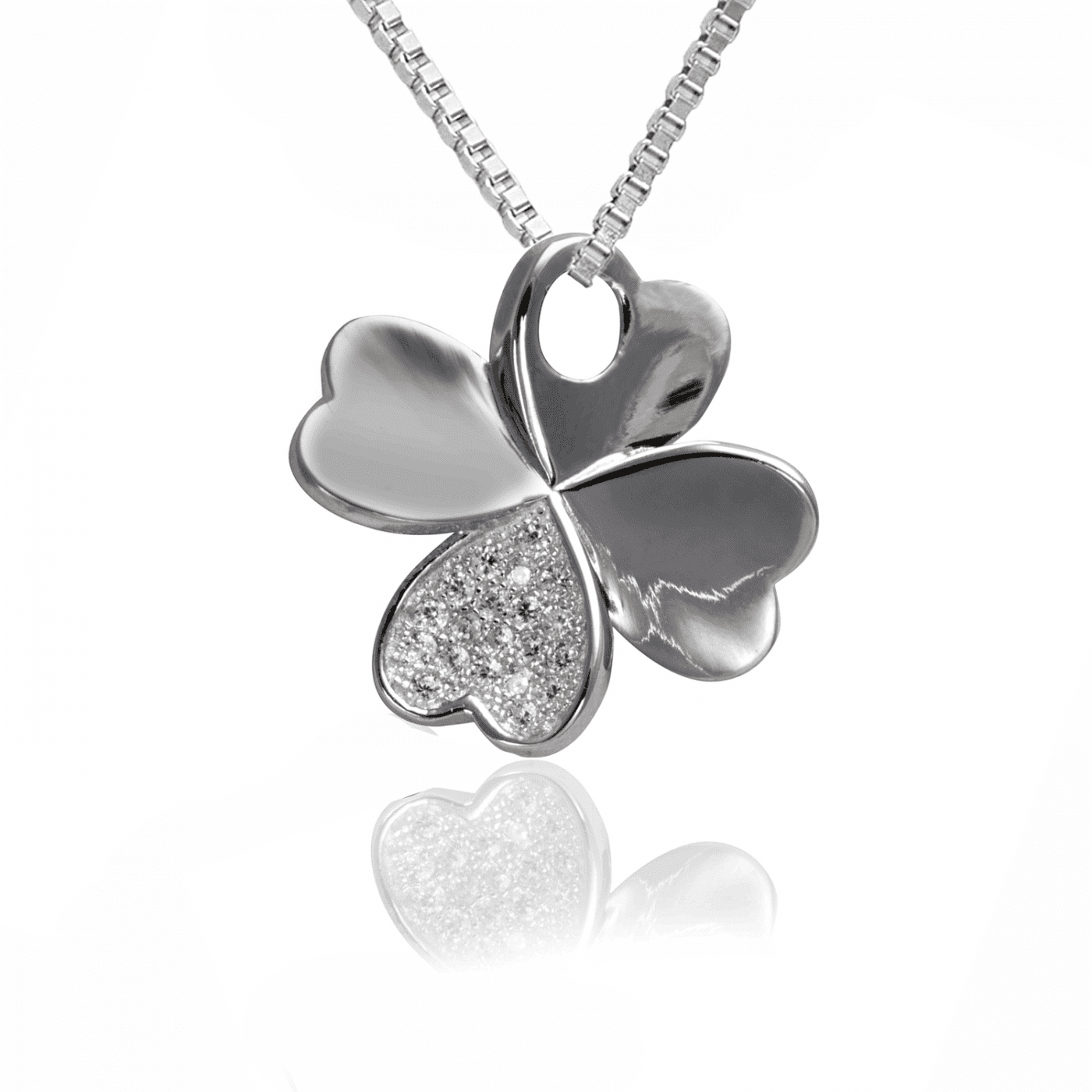 VIKI LYNN - Collana con quadrifoglio, in argento Sterling 925